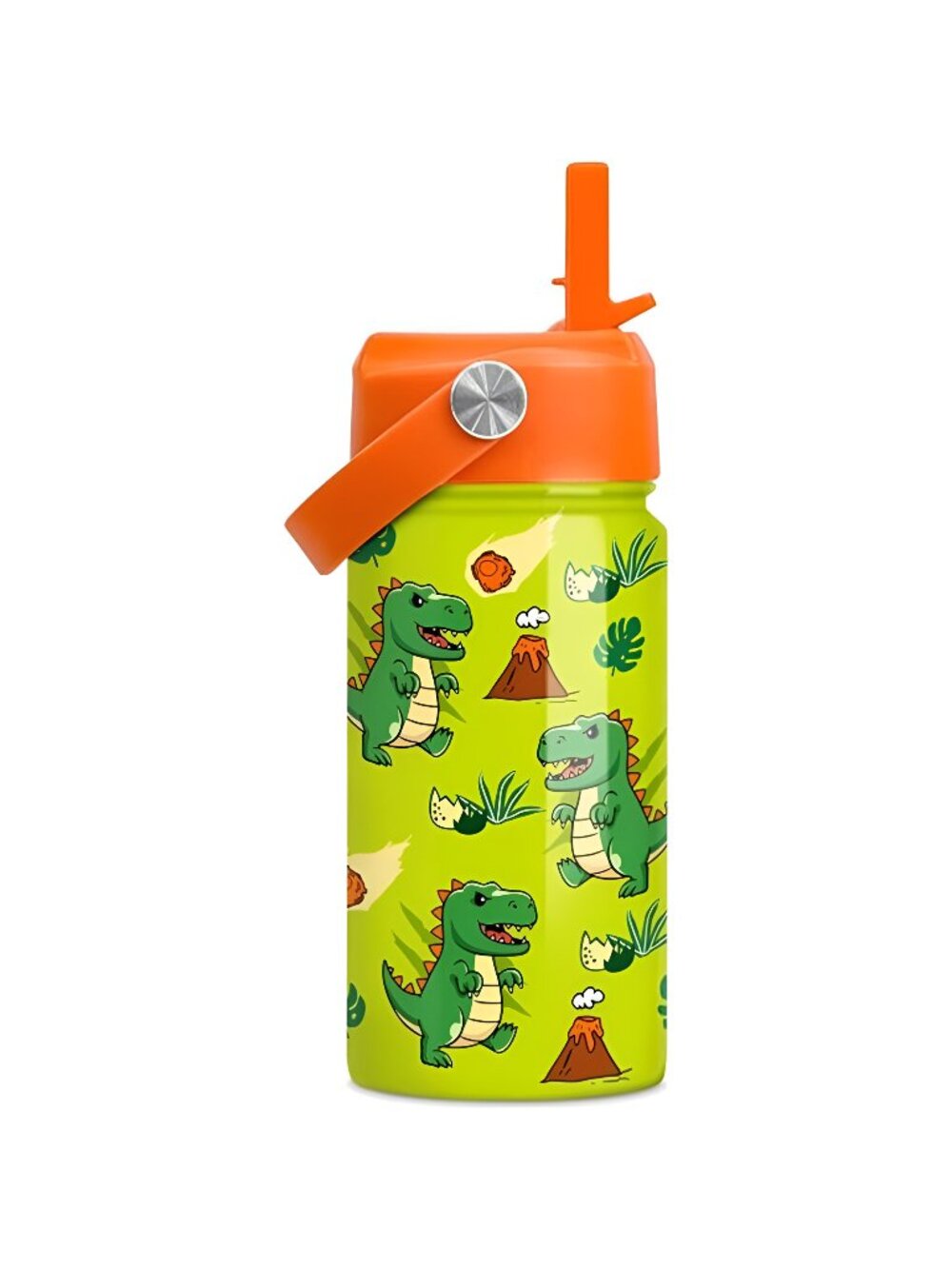 Dinosaur Water Bottle - 12 oz insulated Water Bottle with Straw Lid for Kids